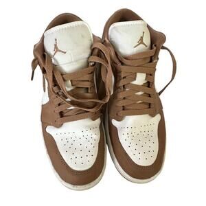 Nike Air Jordan Brown 1 Low Archaeo Lace Up Sneaker Shoes Size 10.5